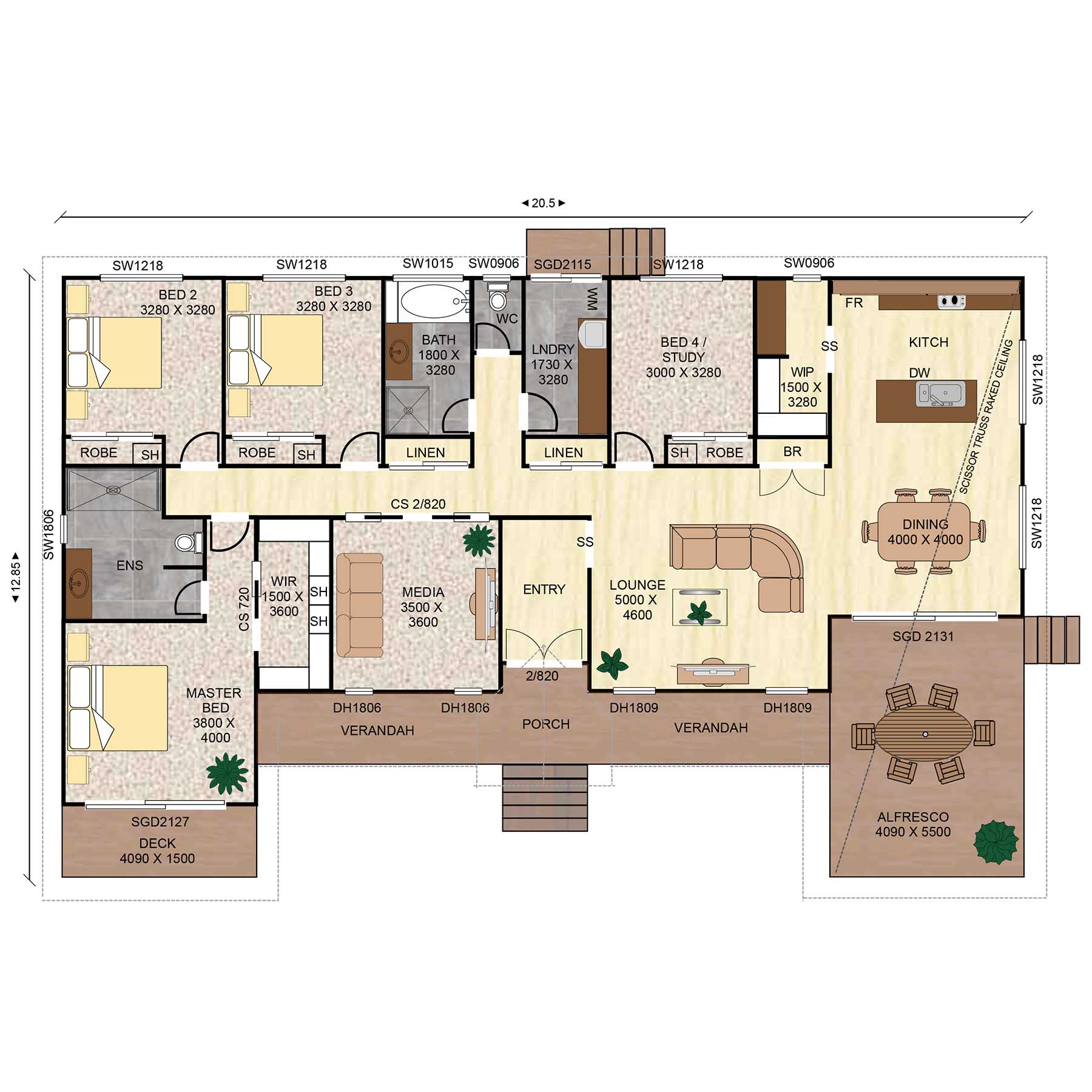 Hodgson 235 Floor Plan 4 Bedroom Acreage Plan for new home